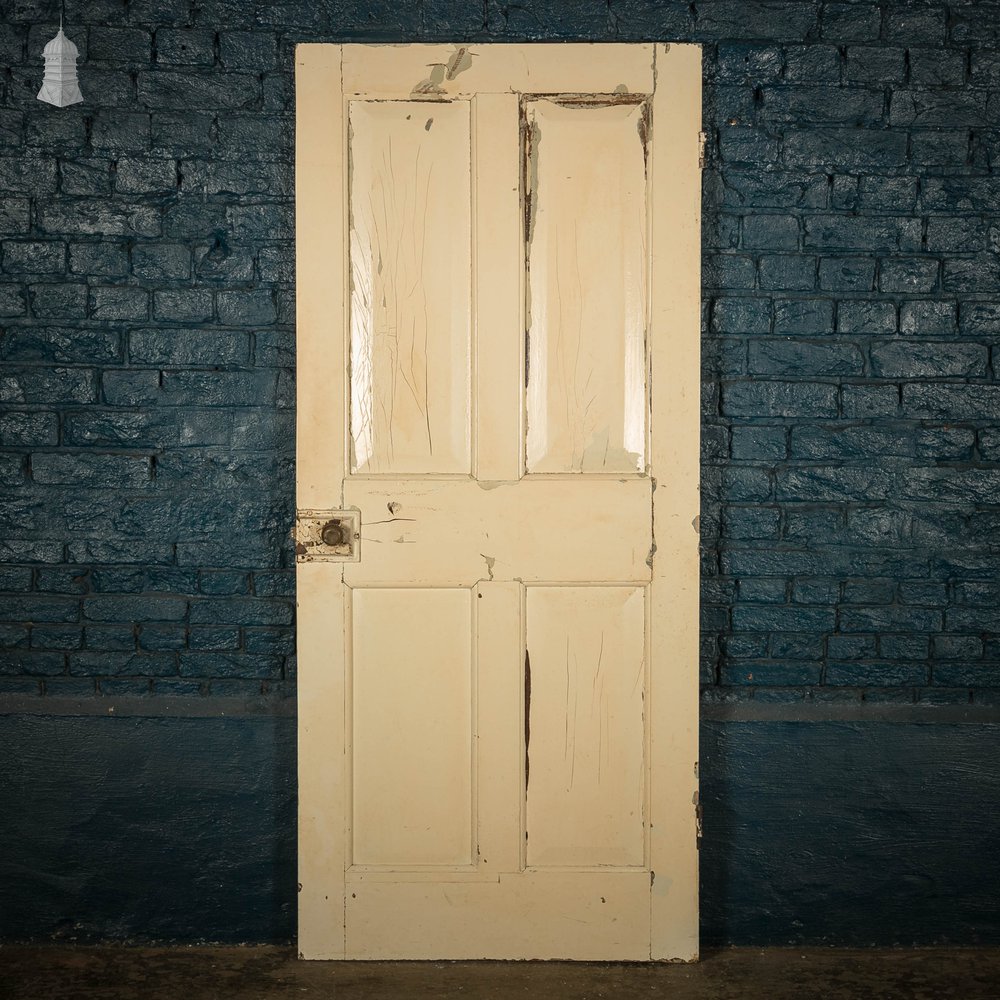 Pine Panelled Door, 4 Panel Cream Painted