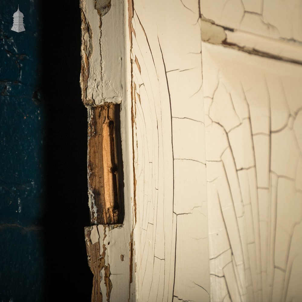 Pine Panelled Door, 4 Panel Cracked White Paint Finish