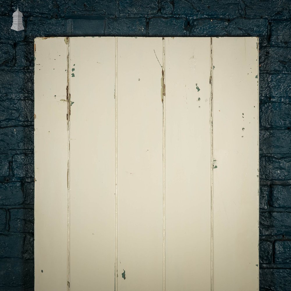 Ledged Plank Door, White and Pink Painted Pine