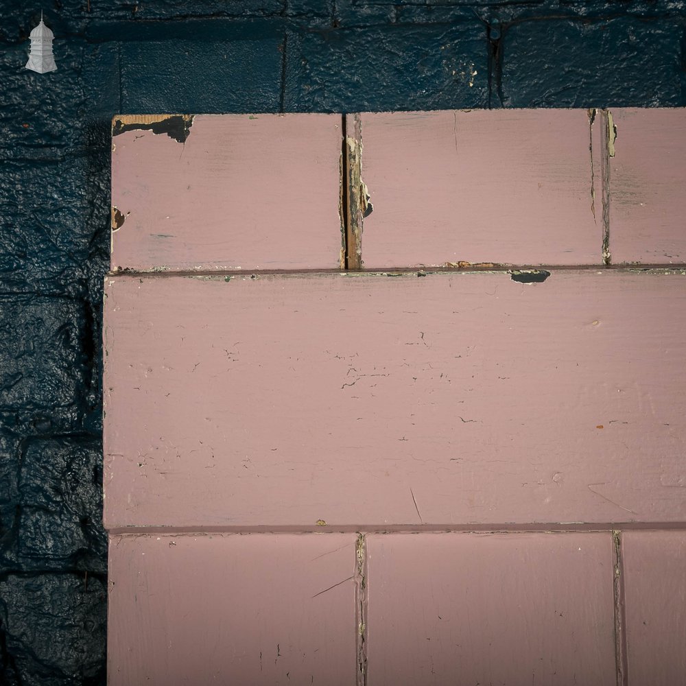 Ledged Plank Door, White and Pink Painted Pine