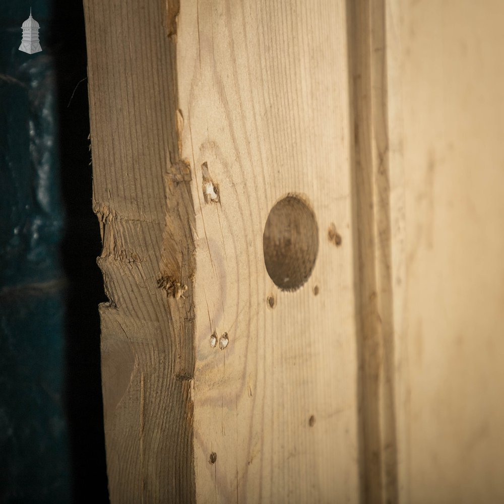 Glazed Pine Door, Moulded Panelled Door with Glazed Top Panel