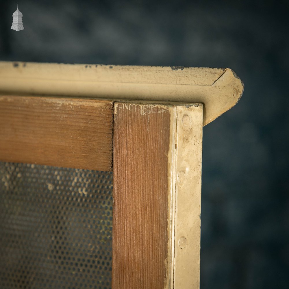 Meat Safe Cupboard, Metal Wall Mountable with Distressed White Painted Finish