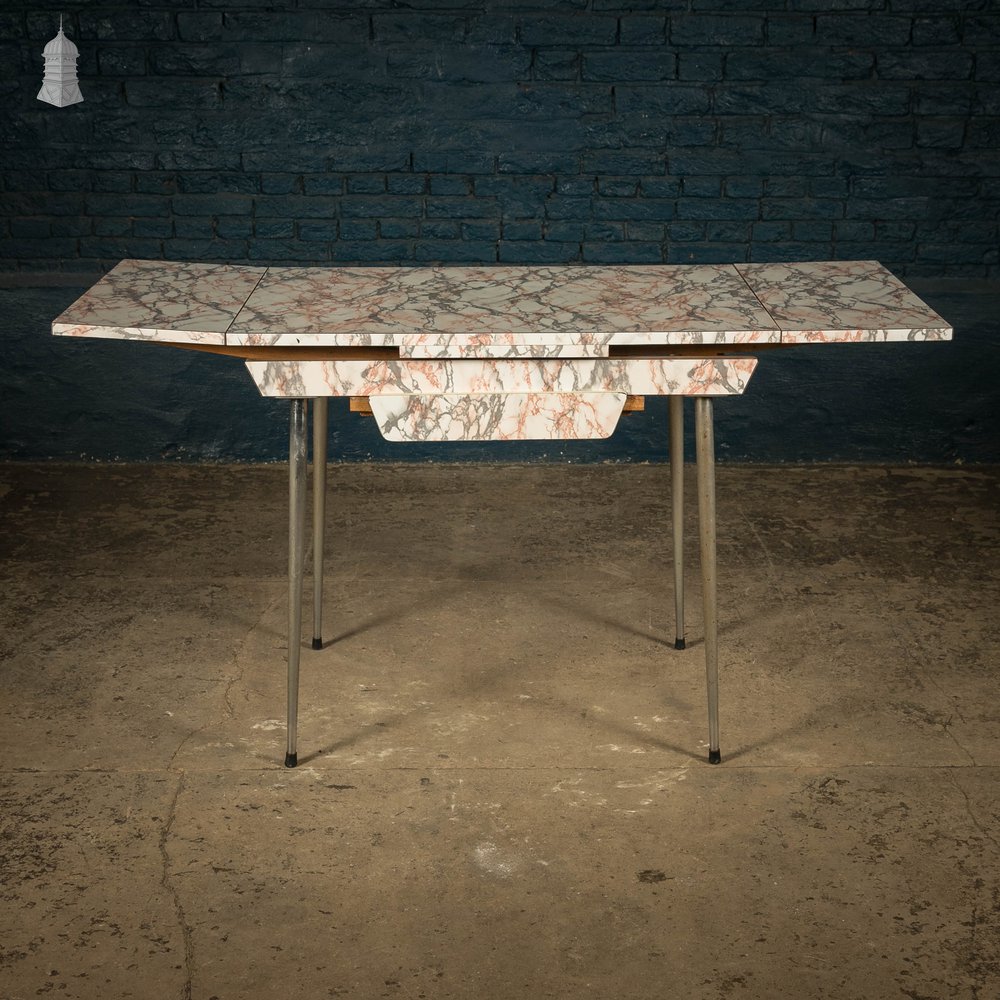 Melamine Extending Table, Marble Effect