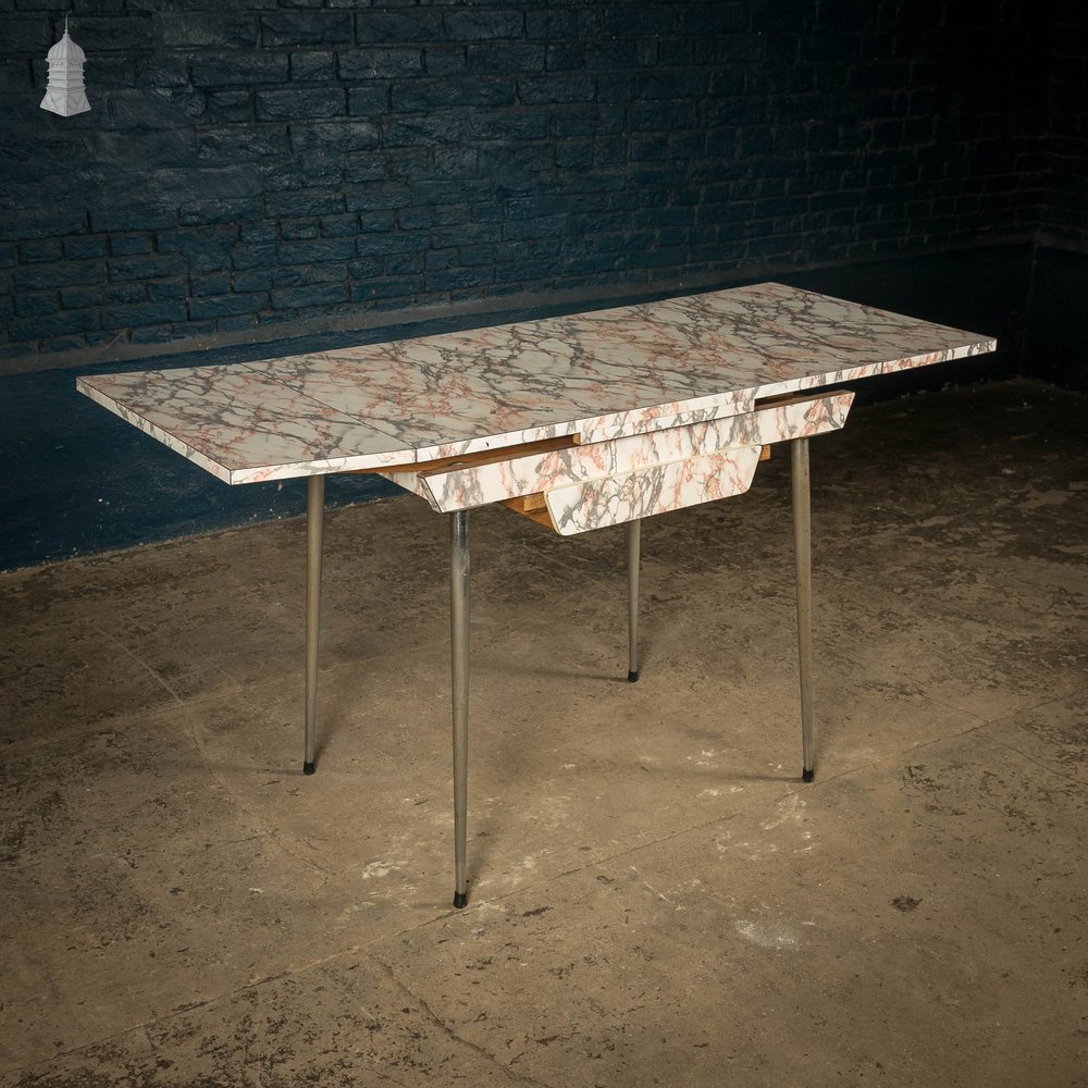 Melamine Extending Table, Marble Effect