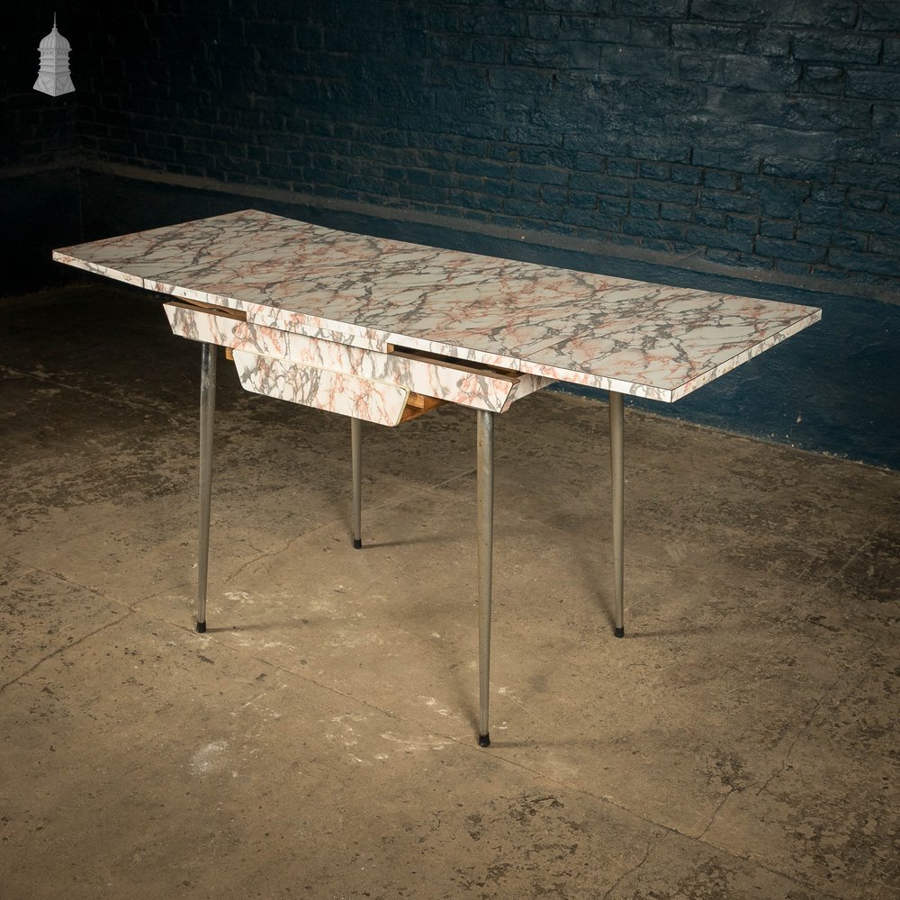 Melamine Extending Table, Marble Effect