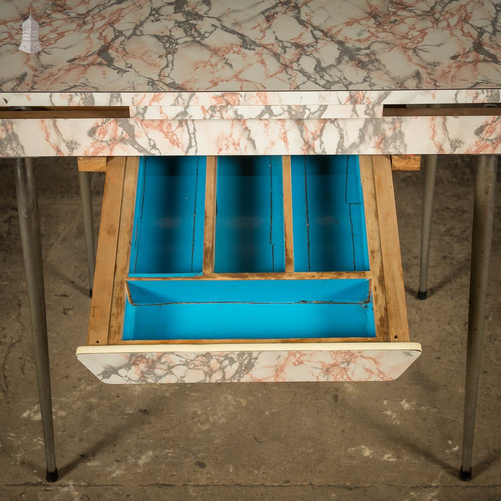 Melamine Extending Table, Marble Effect