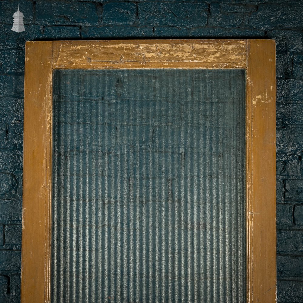 Half Glazed Door, Pine With ‘Reeded’ Style Textured Glass