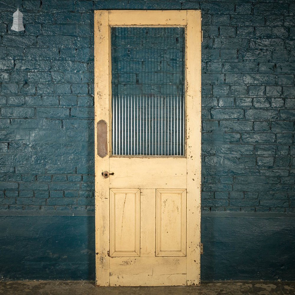 Half Glazed Door, Fitted with ‘Reeded’ Style Textured Glass