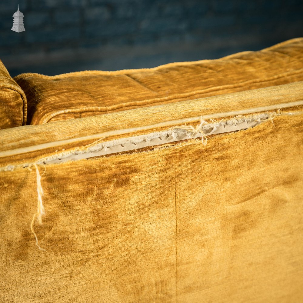 Antique Knole Sofa, 3-Seater Tie Corner Settee, Yellow