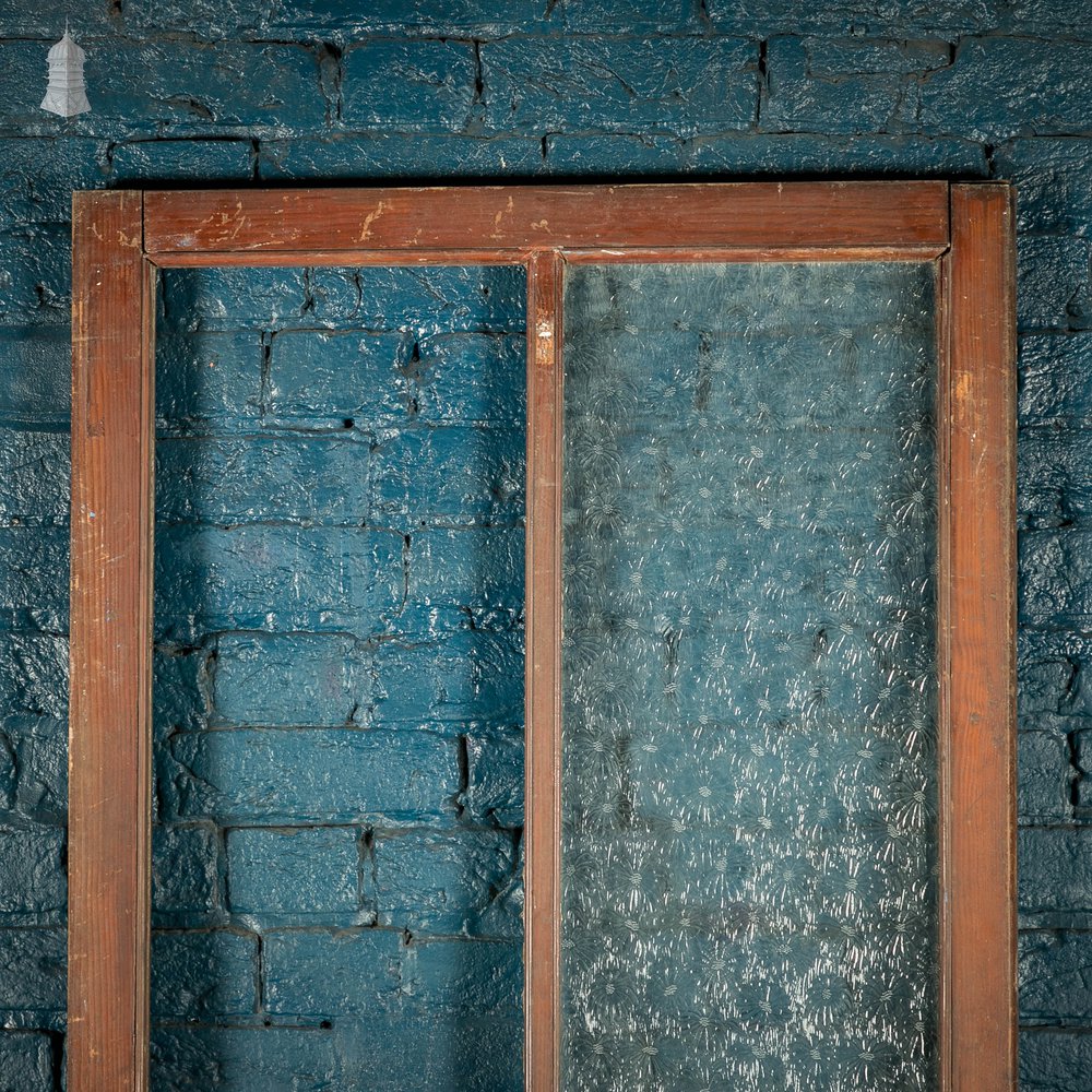 Half Glazed Door, Pine Gunstock Rails, Floral Textured Glazing