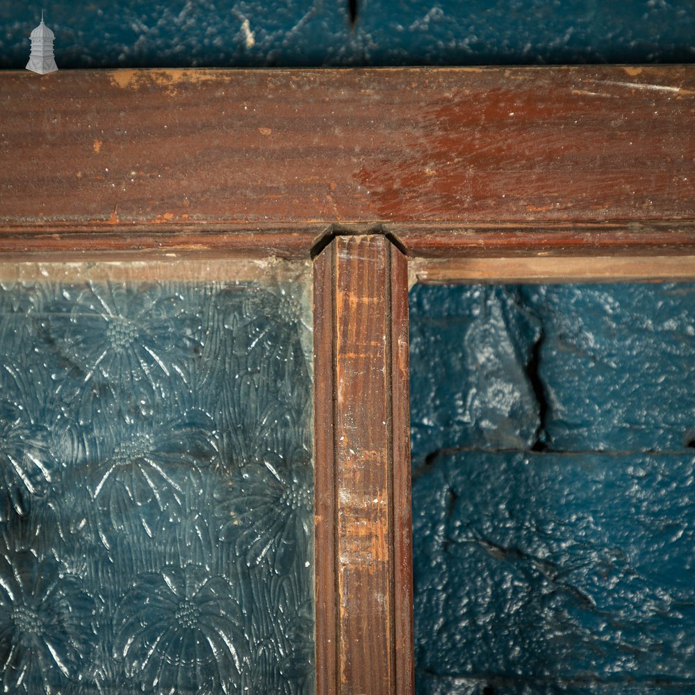 Half Glazed Door, Pine Gunstock Rails, Floral Textured Glazing