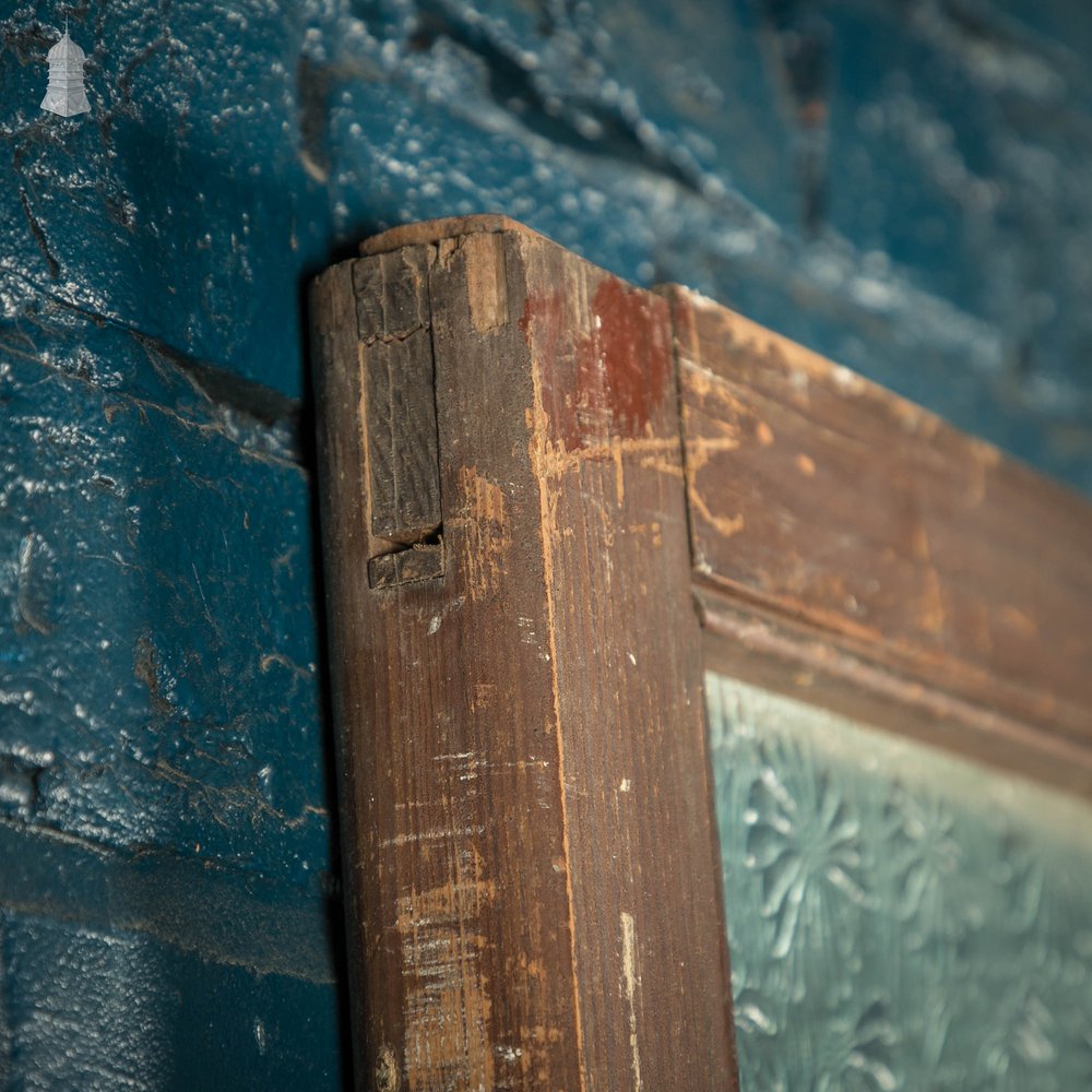 Half Glazed Door, Pine Gunstock Rails, Floral Textured Glazing