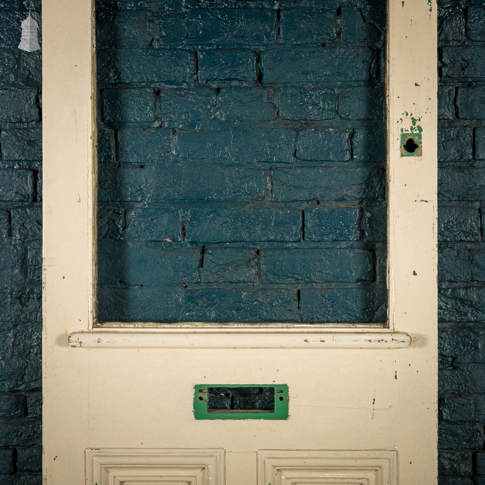 Half Glazed Door, With Arched Top Window and White Painted Finish