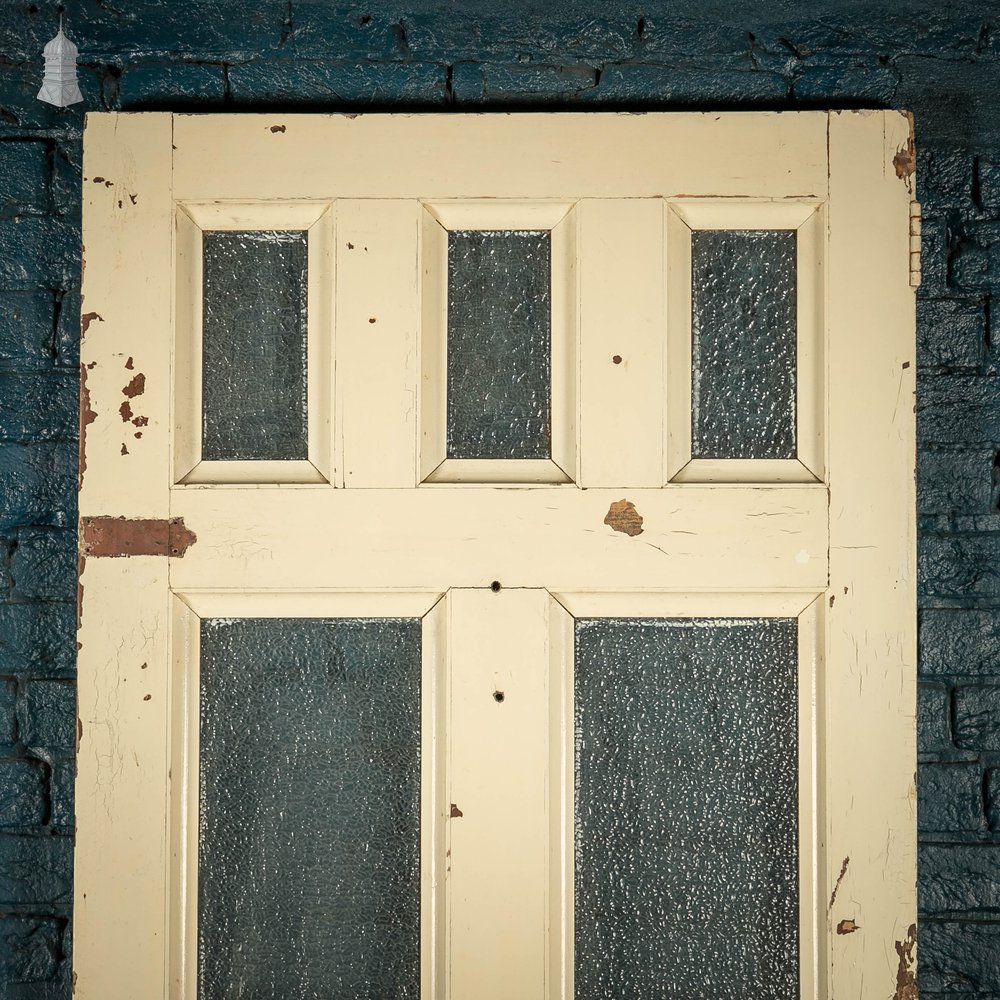 Half Glazed Door, Pine with ‘Arctic’ Style Textured Glass