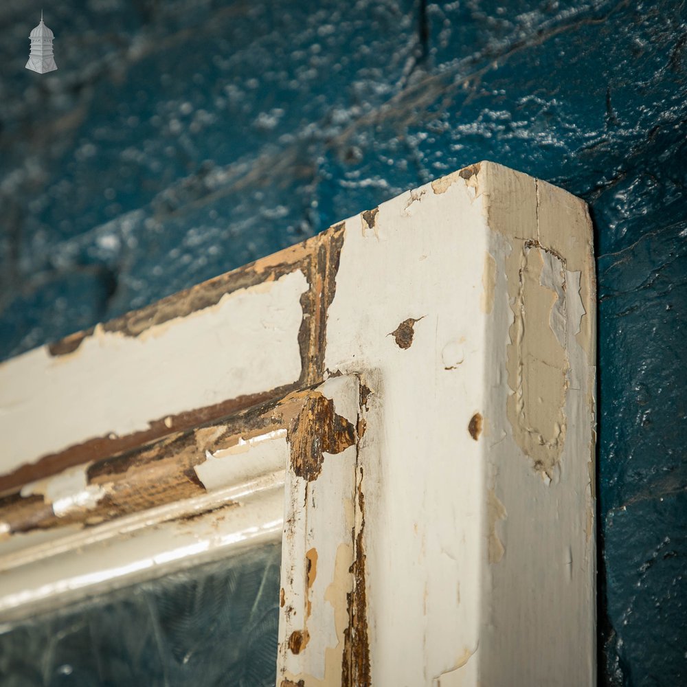 Half Glazed Door, White Painted Pine with Textured Glass