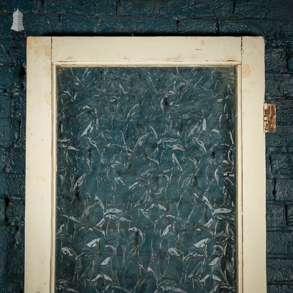 Half Glazed Door, White Painted Pine with Textured Glass