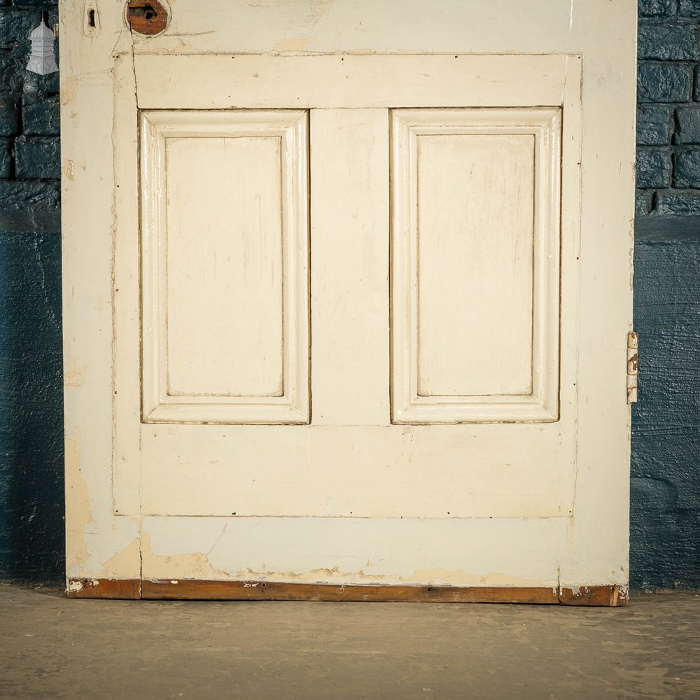 Half Glazed Door, White Painted Pine with Textured Glass