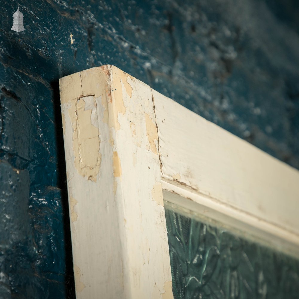 Half Glazed Door, White Painted Pine with Textured Glass