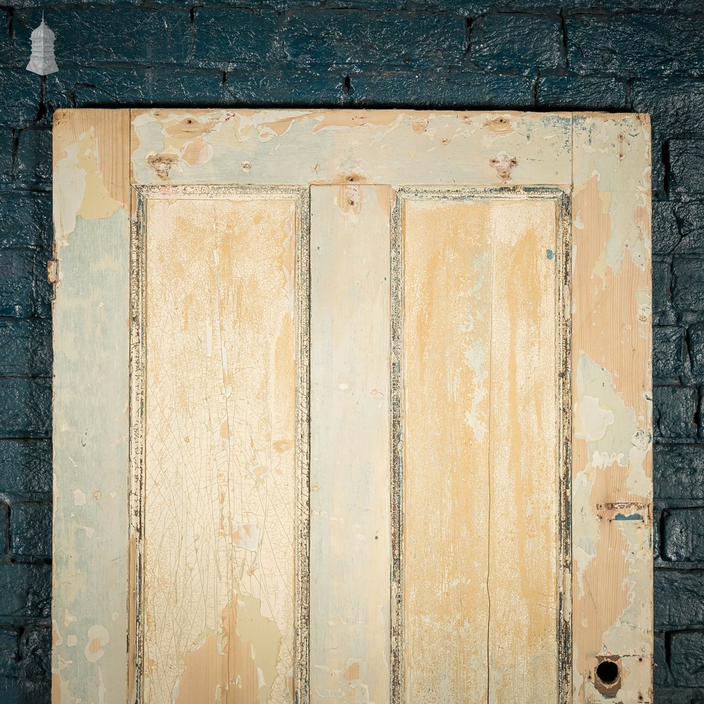 Pine Panelled Door, 4 Panel Distressed Painted Pine