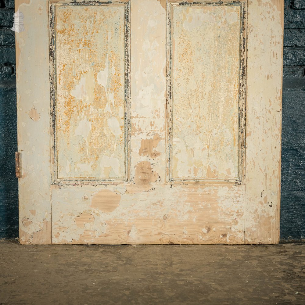 Pine Panelled Door, 4 Panel Distressed Painted Pine