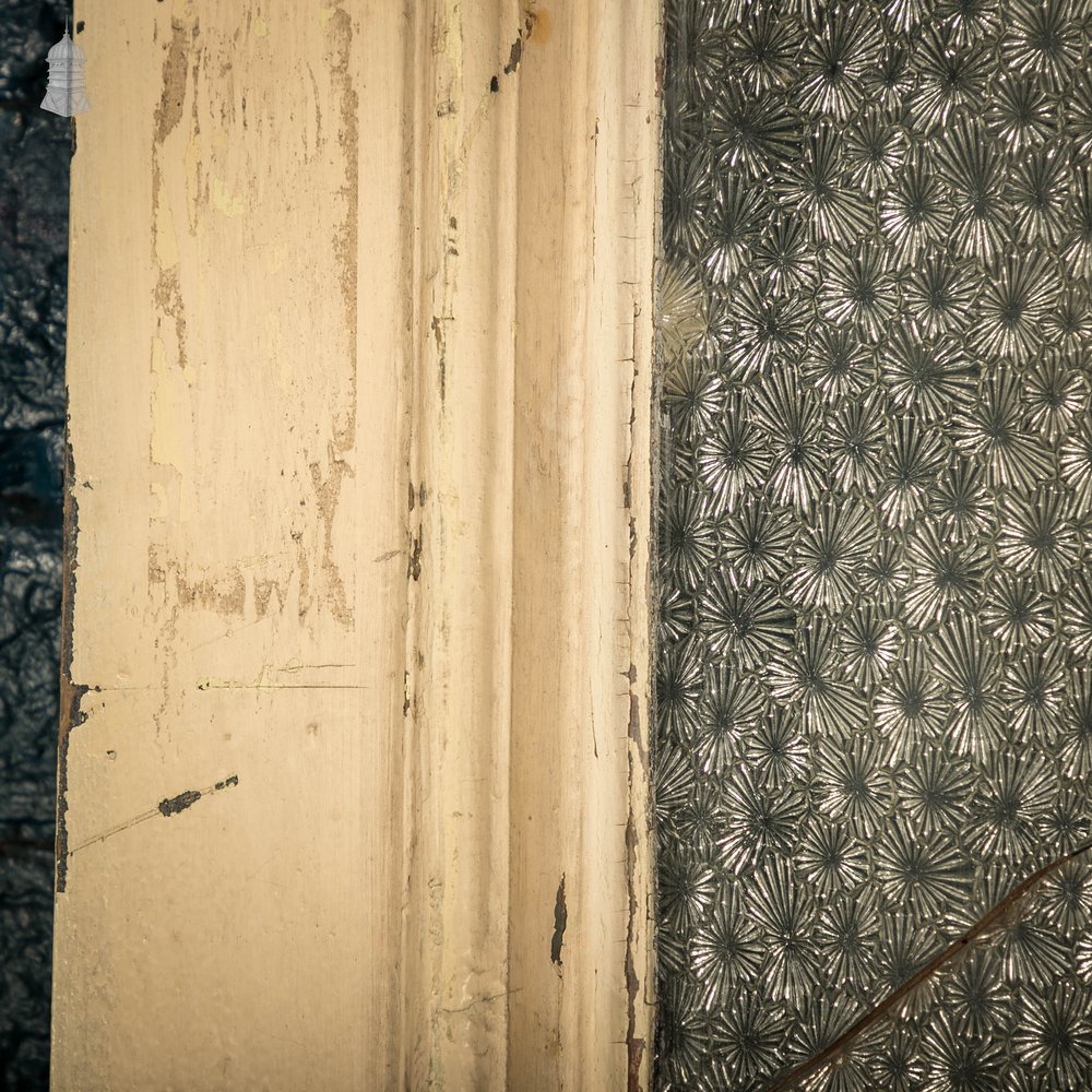 Half Glazed Door, Panelled Pine with ‘Muranese’ Style Textured Glass