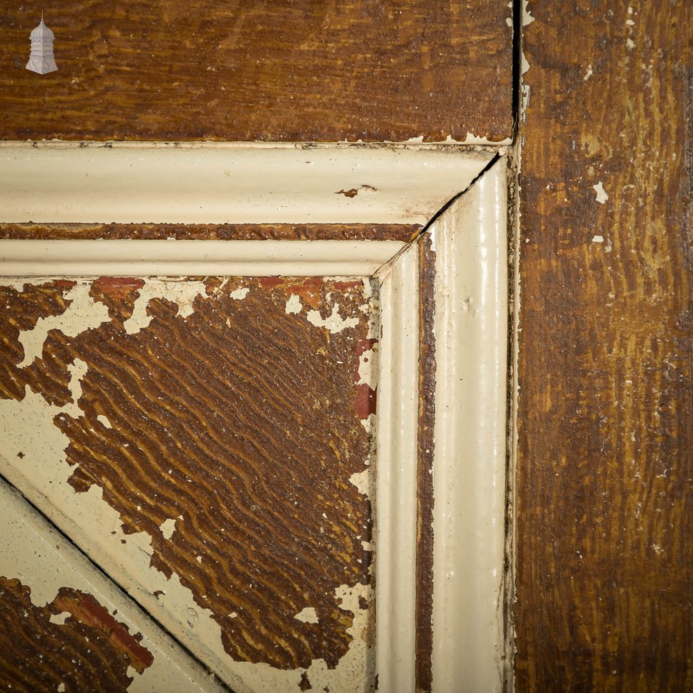 Half Glazed Door, Panelled Pine with ‘Muranese’ Style Textured Glass