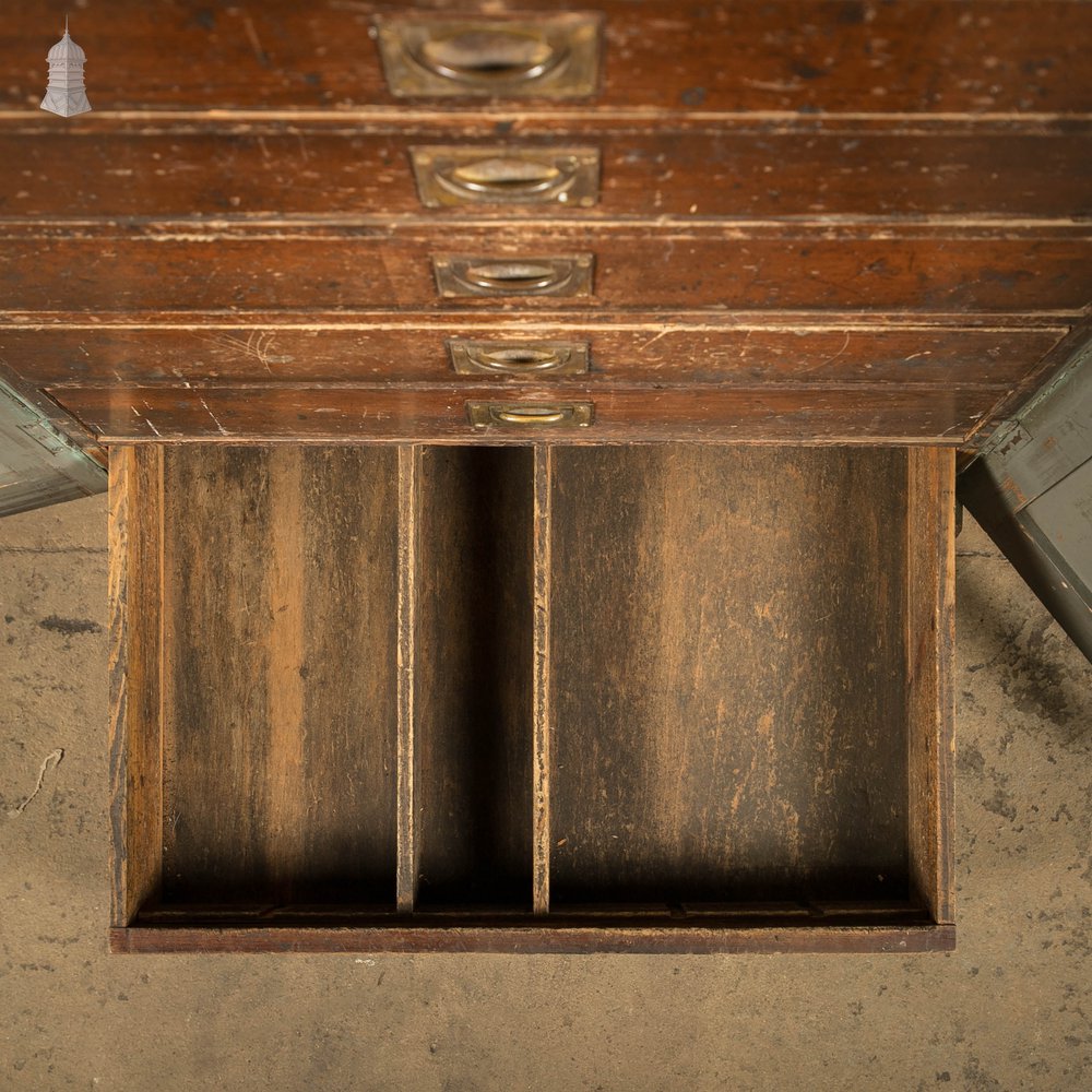 Victorian Plans Drawers, Green Painted Cabinet Scumble Glaze