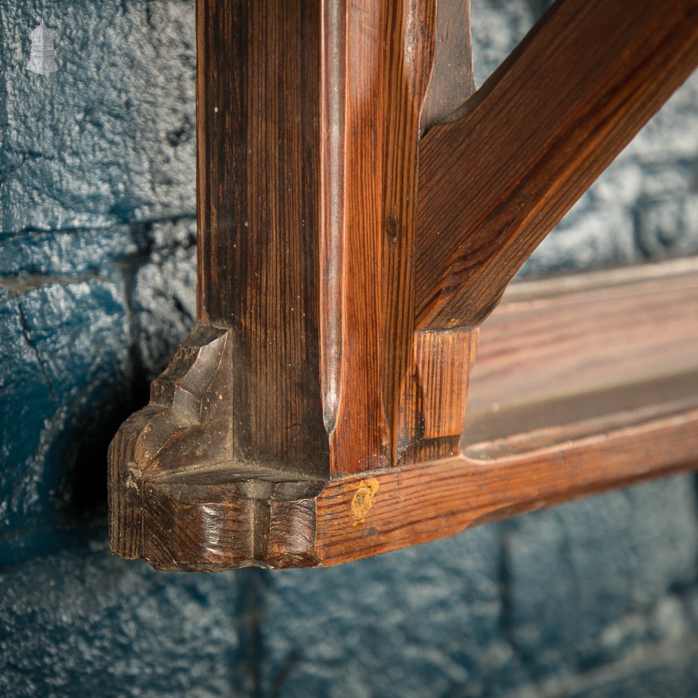 Folding Table Shelf, Wall Mounted, Victorian, Pitch Pine