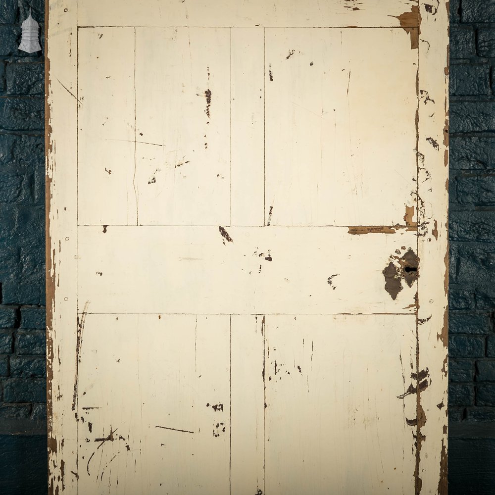 Pine Panelled Door, White Distressed Paint Finish