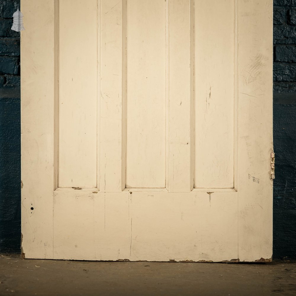 Pine Panelled Door, Red Painted Moulded 6 Panel