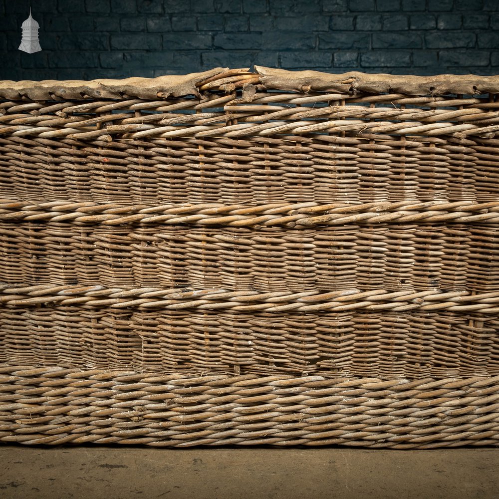 Wicker Laundry Basket, Large 19th C GPO Woven Storage Basket