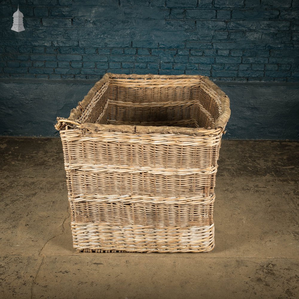 Wicker Laundry Basket, Large 19th C GPO Woven Storage Basket