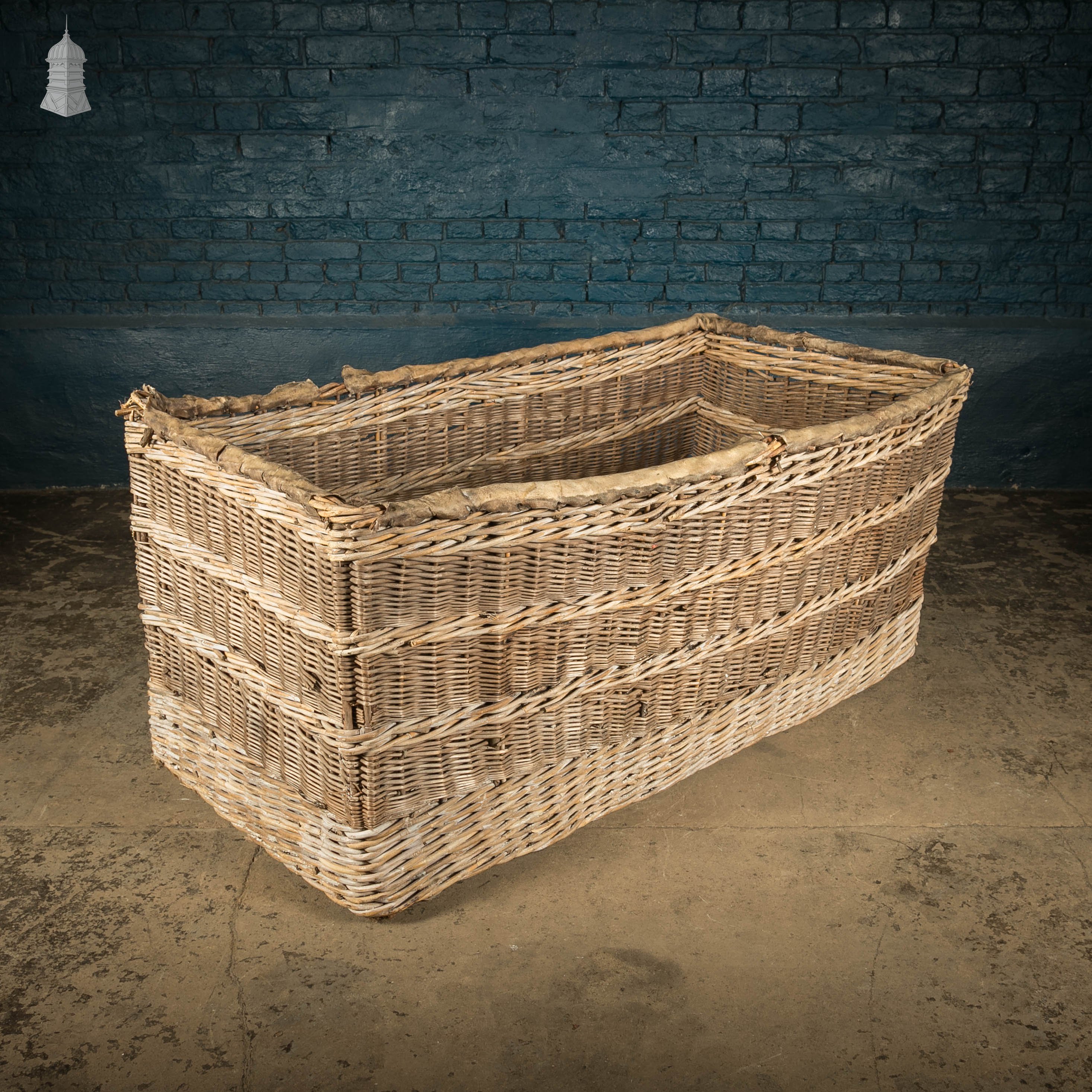 GPO Post Basket, Large 19th C Post Office Wicker Storage Basket