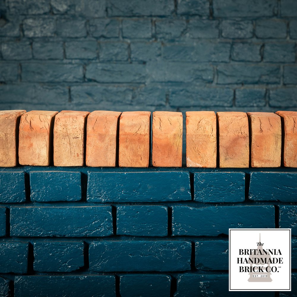 9” Double Bullnose Handmade Red Brick, Period Style Coping Bricks - Batch of 130