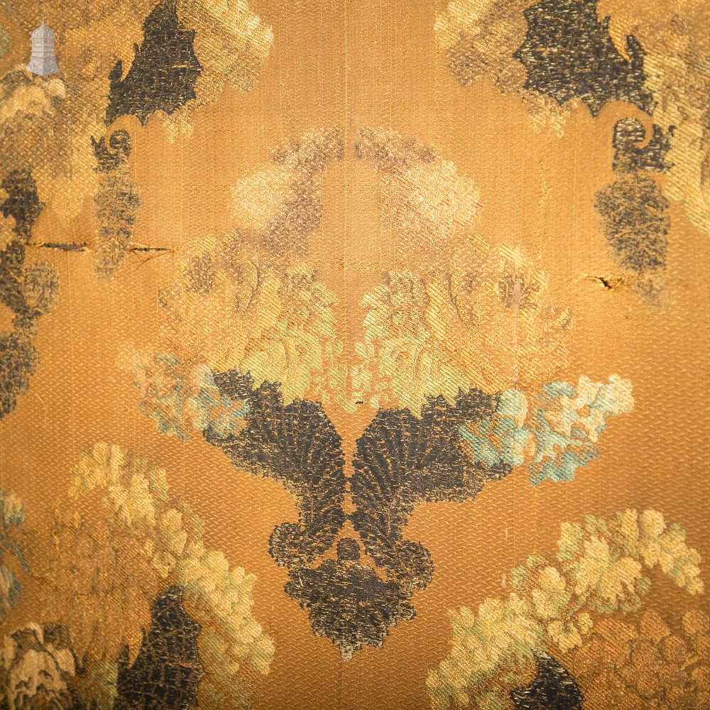 French Room Divider, Ornate 19th C Gilt Hardwood Frame, Bevelled Glass and Embroidered Silk Panels