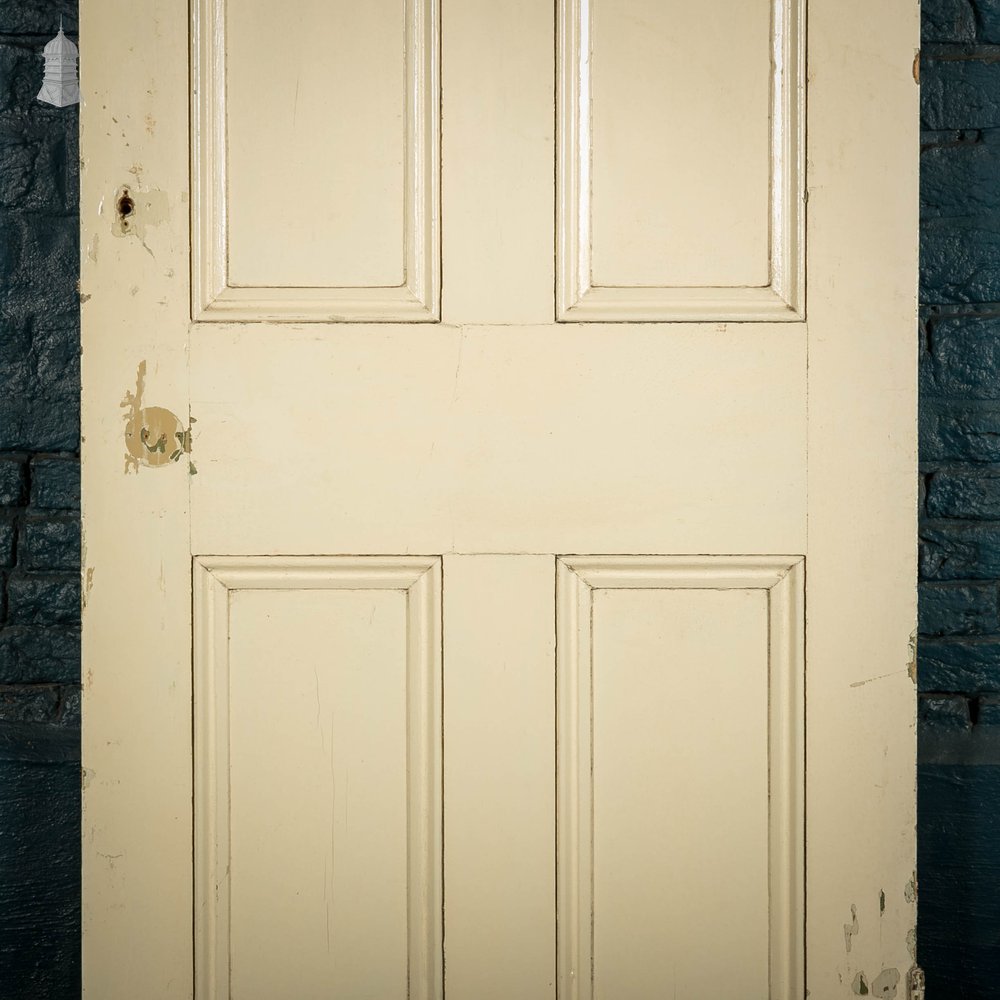 Pine Panelled Door, White Painted 4 Panel