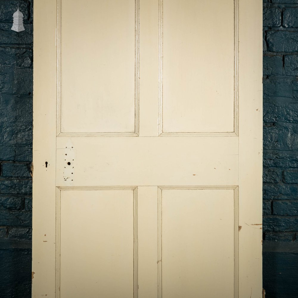 Pine Panelled Door, 4 Panel White Painted