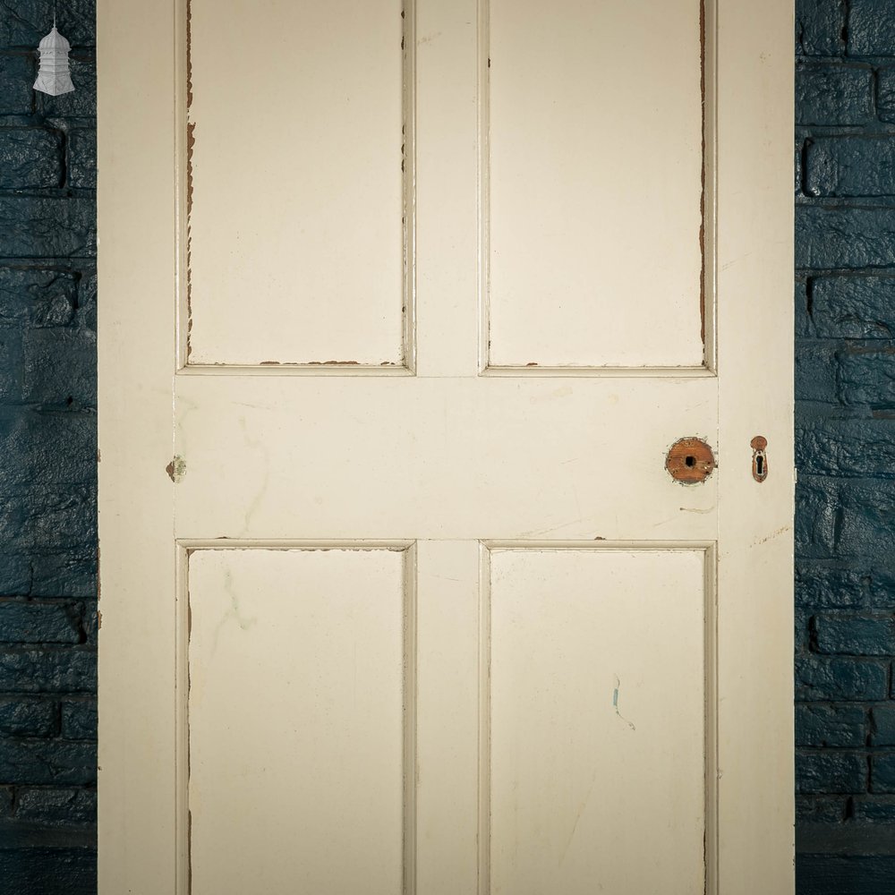 Pine Panelled Door, 4 Panel White Painted