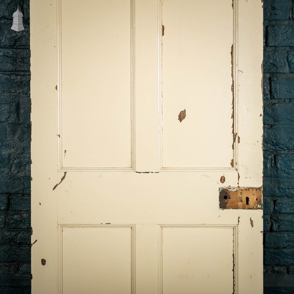 Pine Panelled Door, 4 Panel White Painted