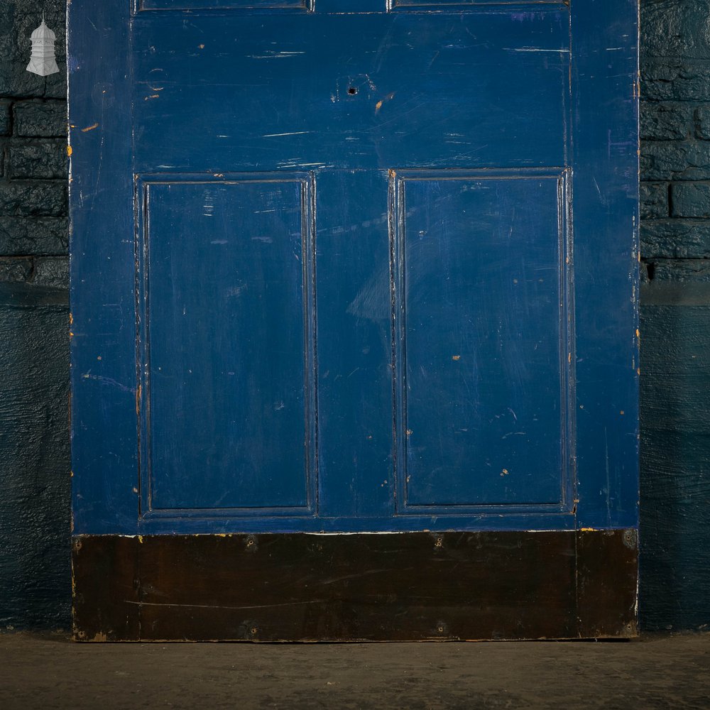 Pine Panelled Door, 4 Panel Blue Painted Front Door