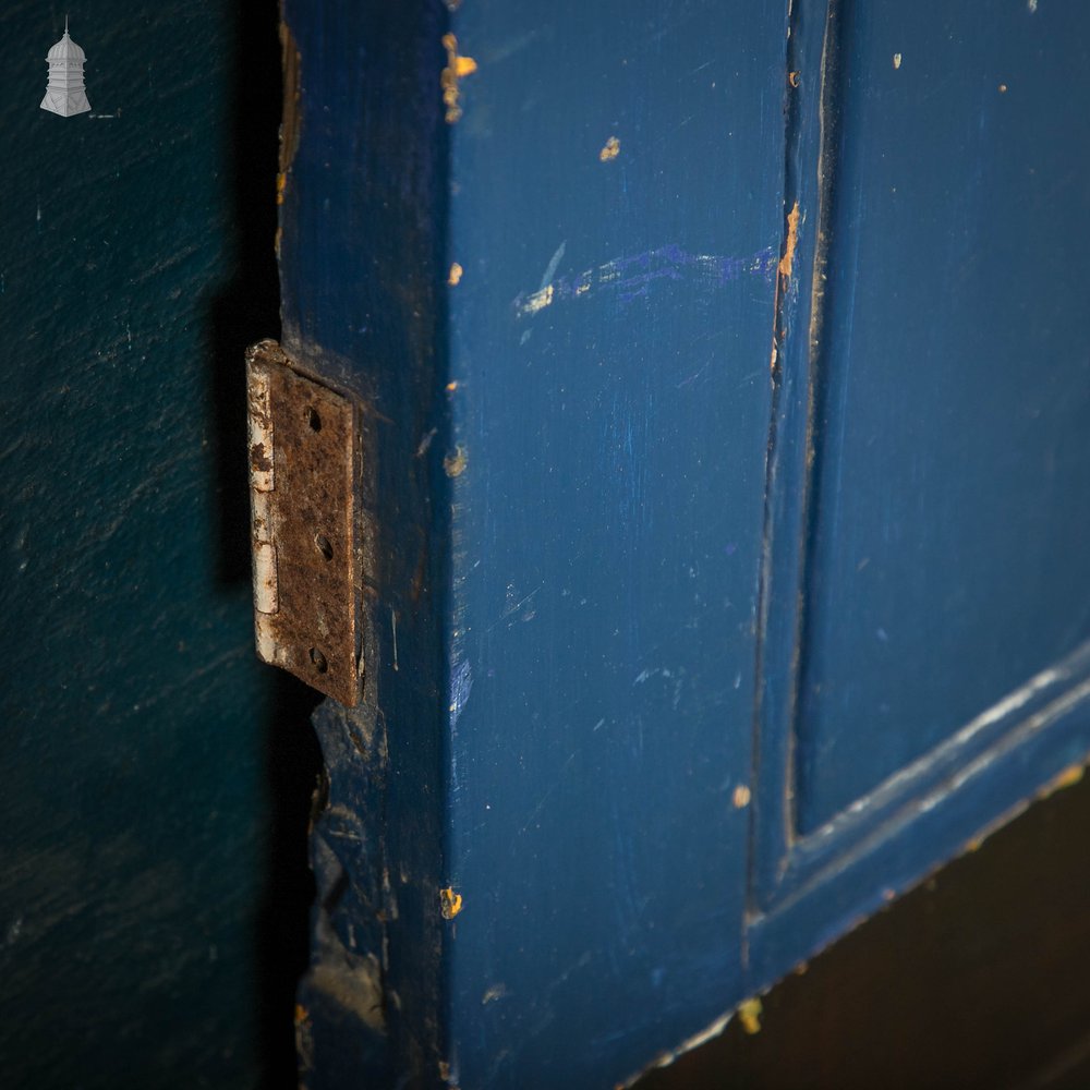 Pine Panelled Door, 4 Panel Blue Painted Front Door