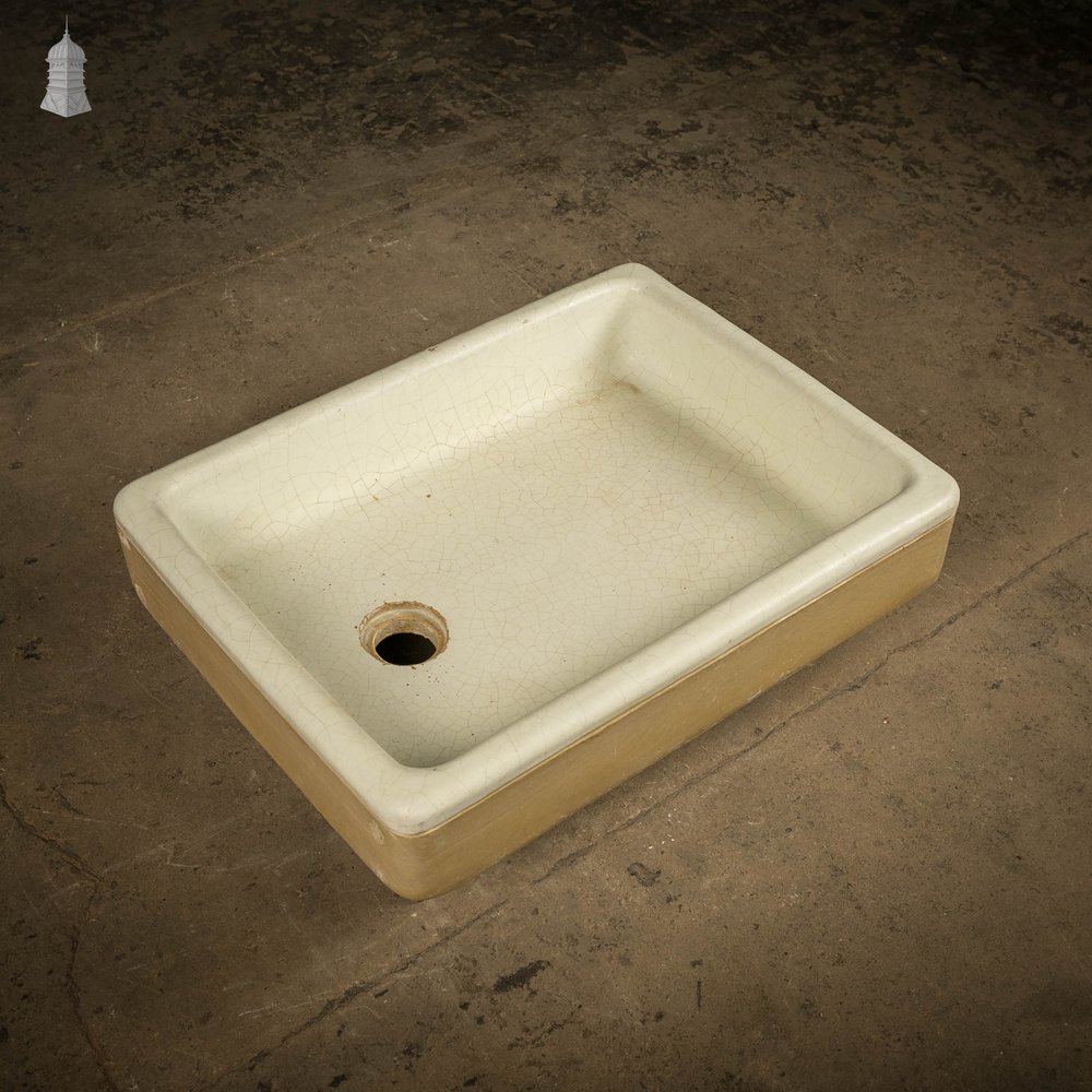 Shallow Trough Sink, 19th C Cane and White