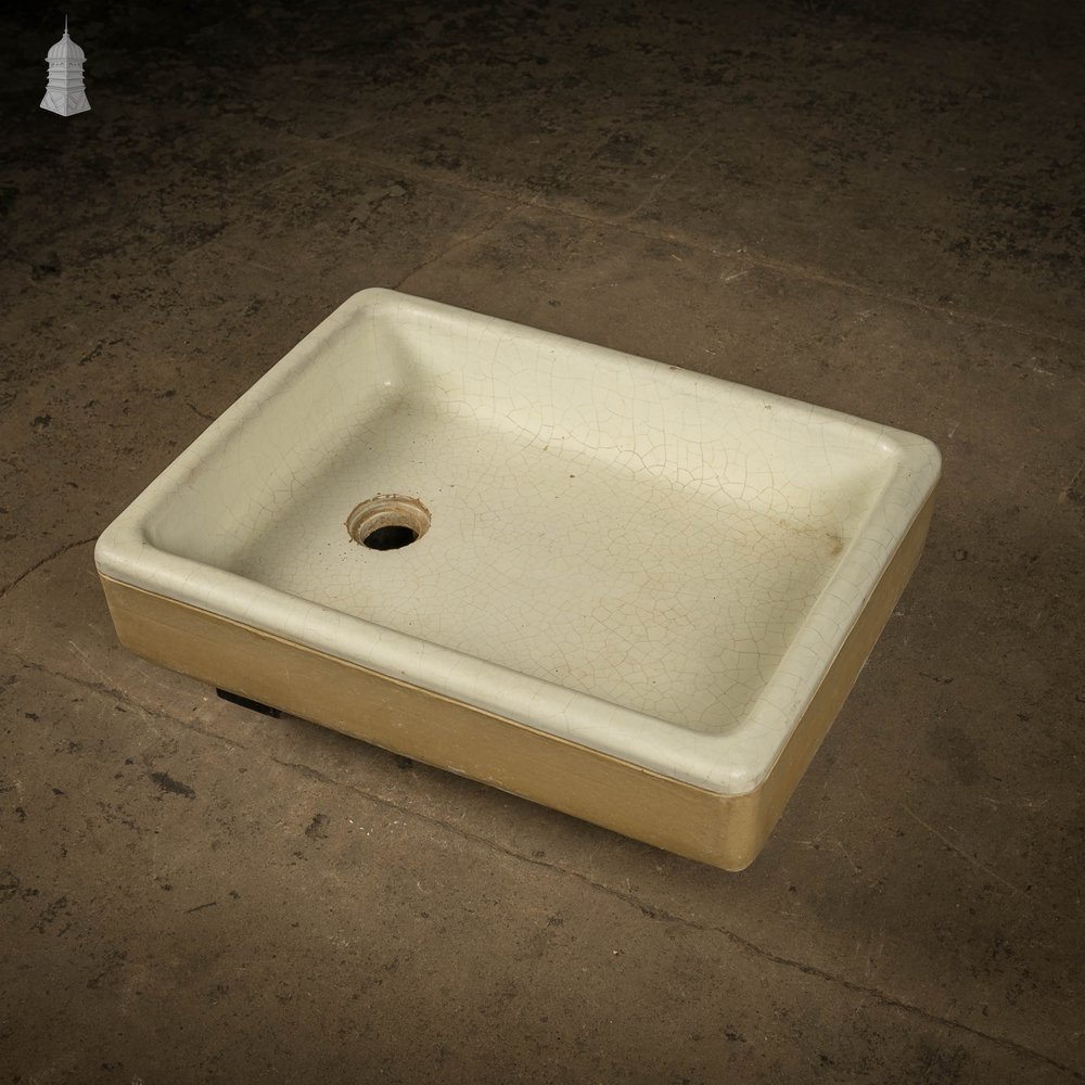 Shallow Trough Sink, 19th C Cane and White