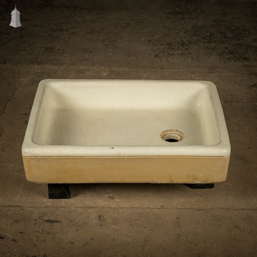 Shallow Trough Sink, 19th C Cane and White