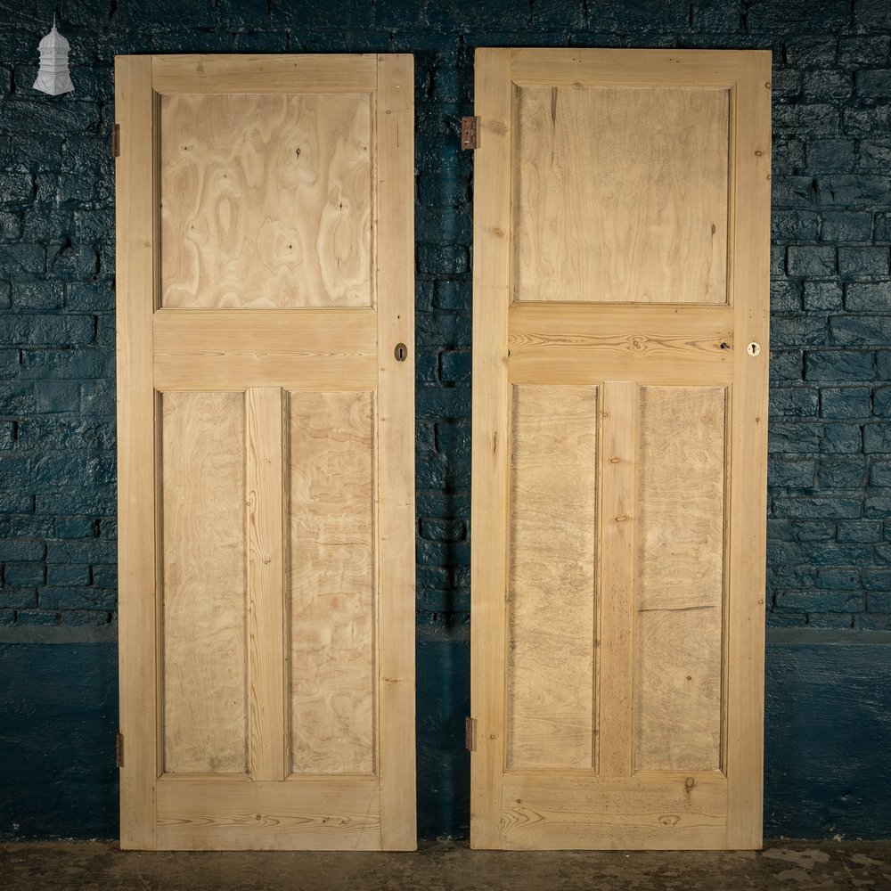 Pine Panelled Doors, Set of 2