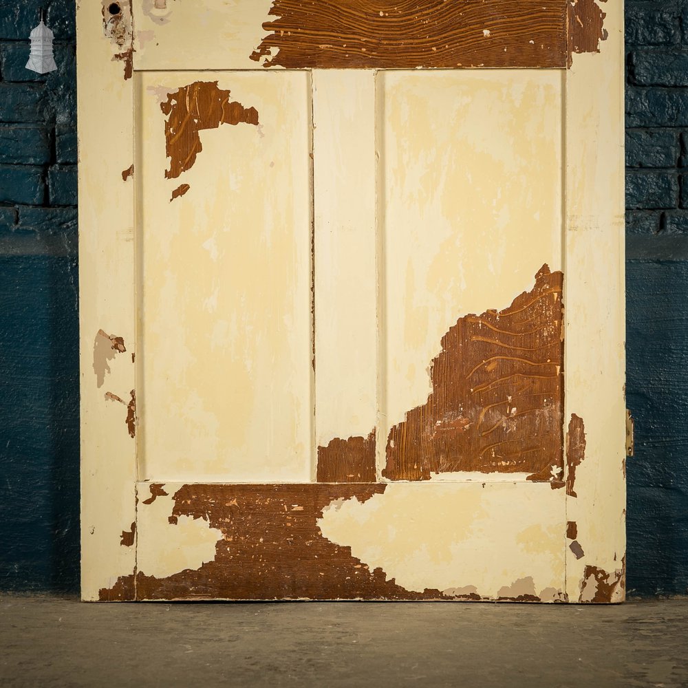 Pine Paneled Door, 4 Panel Distressed Painted