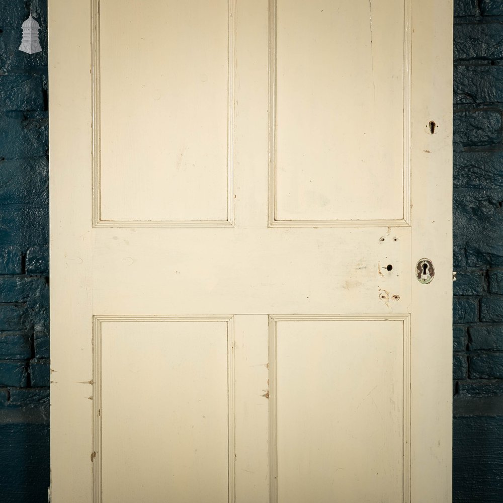 Pine Panelled Door, 4 Panel White Painted