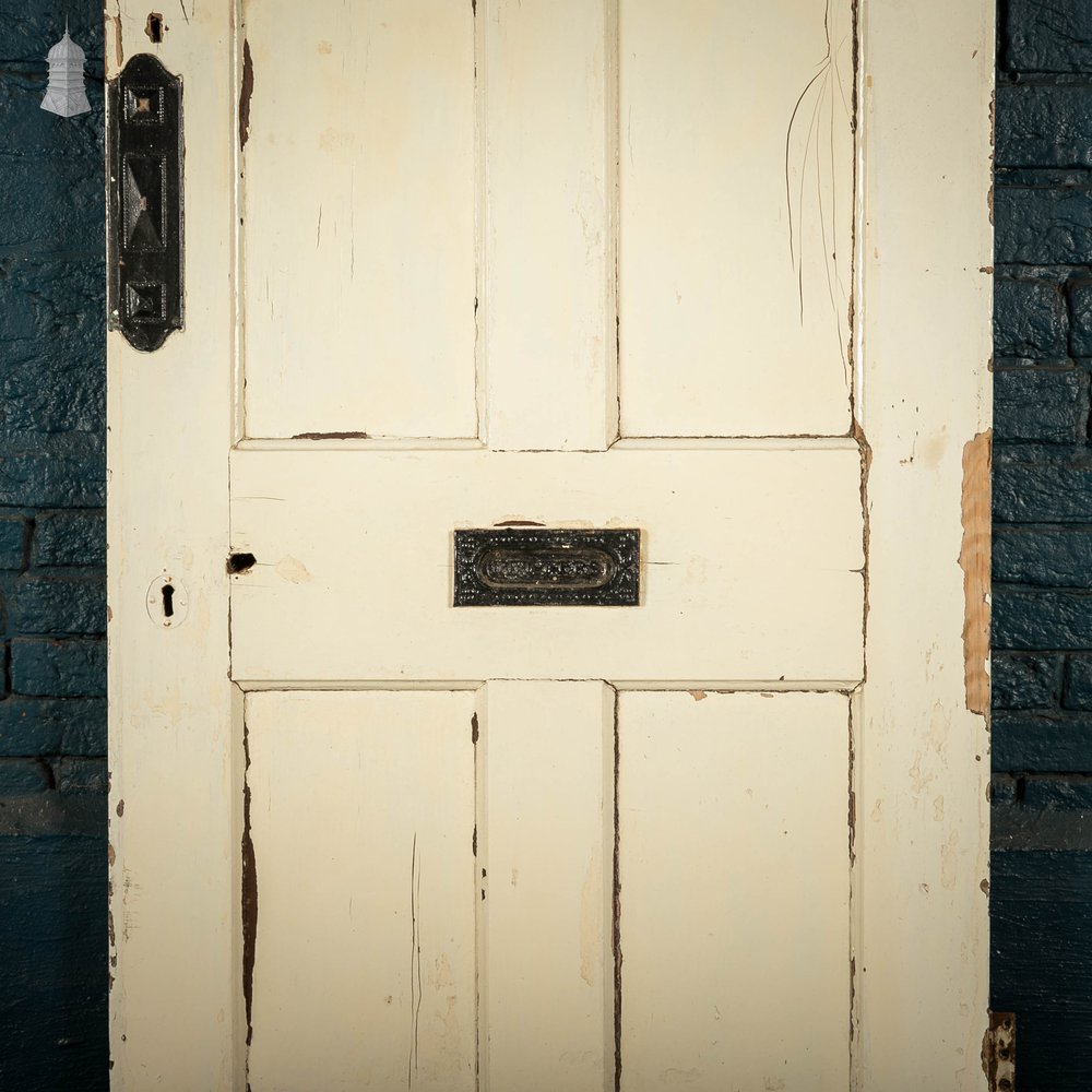 Pine Panelled Door, 4 Panel White Painted Front Door