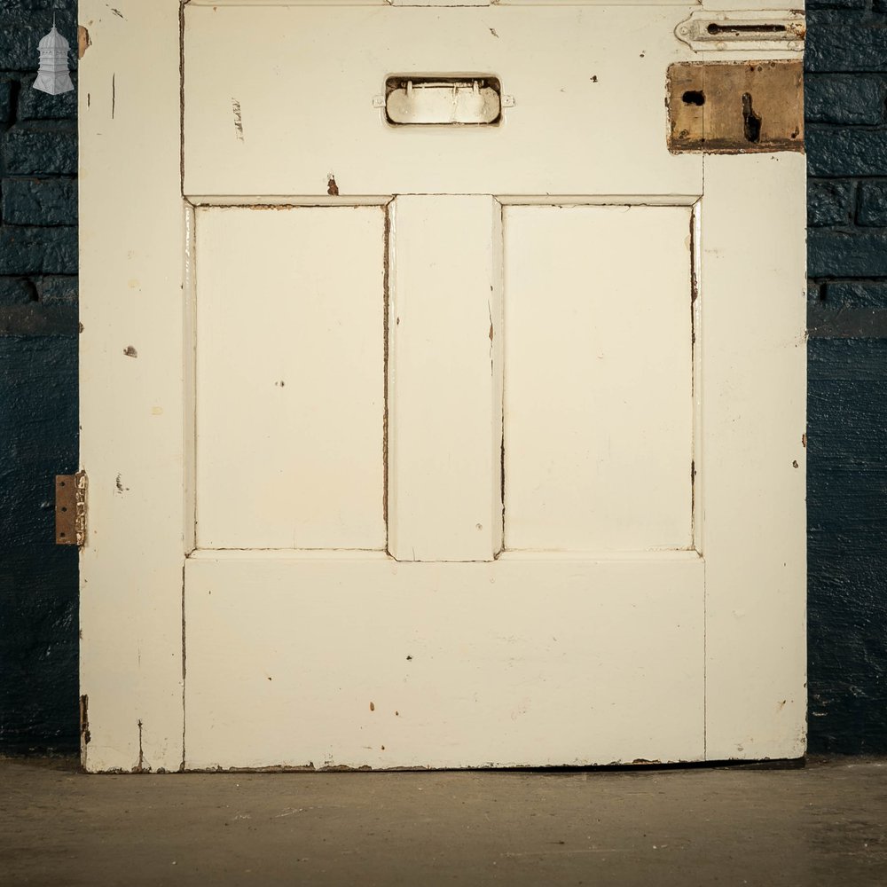 Pine Panelled Door, 4 Panel White Painted Front Door