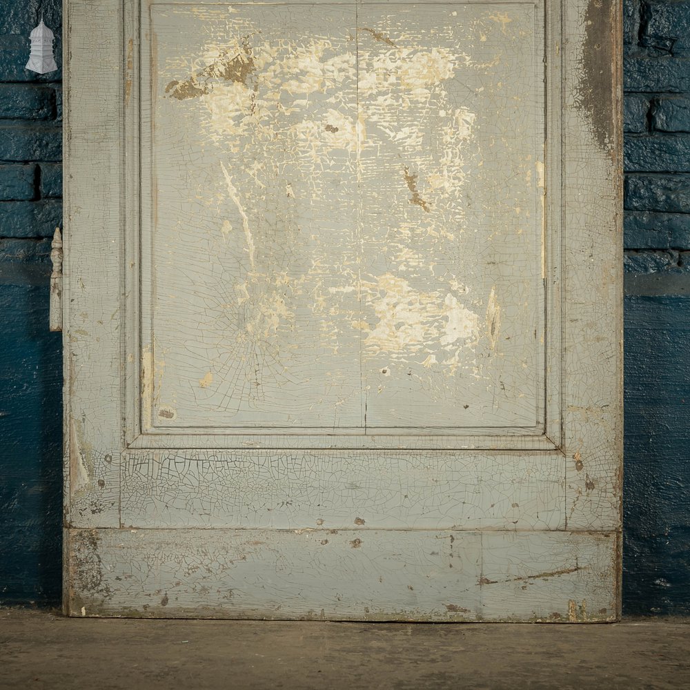 Oak Panelled Door, Grey Painted, French 2 Panel